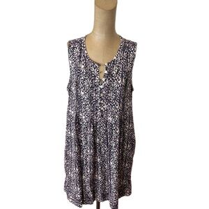 Faherty Isha Pintucked Button Front Dress Size Large